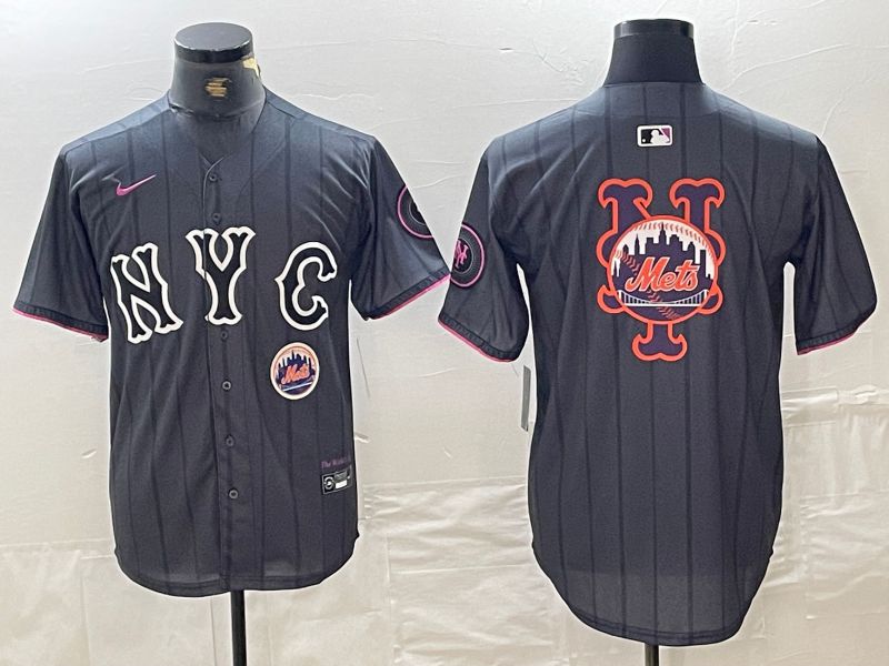 Men New York Mets Blank Black City Edition 2024 Nike MLB Jersey style 2->new york mets->MLB Jersey